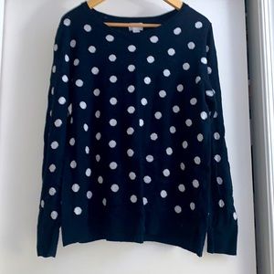 LARGE Old Navy many blue white polka dot sweater